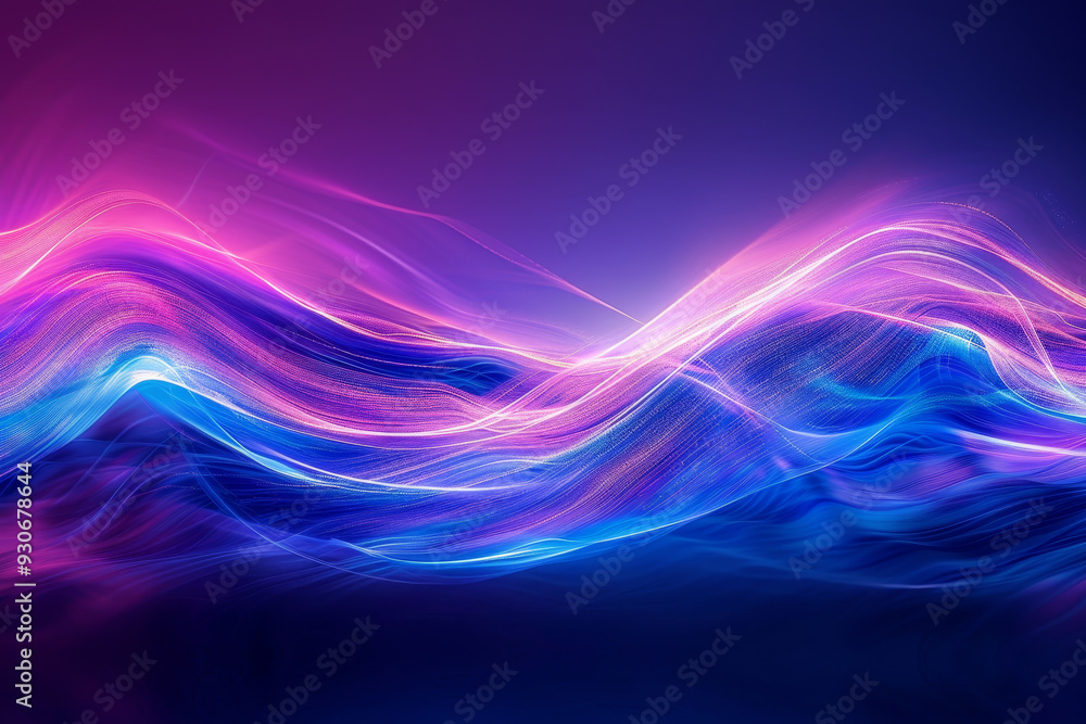 A purple and blue wave with pink and blue streaks A purple and blue wave with pink and blue streaks