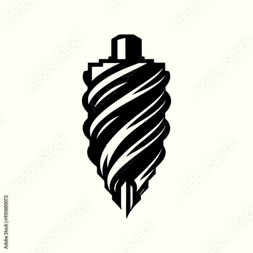 Electric Drill Bits Silhouette Vector Template