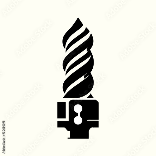 Electric Drill Bits Silhouette Vector Template