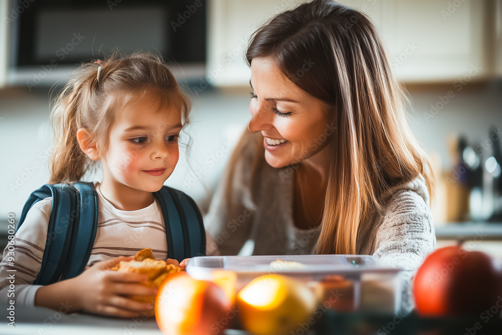 A Loving Moment A Mother and Her Daughter are Joyfully Preparing Lunch Together in Their Kitchen, Sharing Smiles and Bonding Experiences A Loving Moment A Mother and Her Daughter are Joyfully Preparing Lunch Together in Their Kitchen, Sharing Smiles and Bonding Experiences