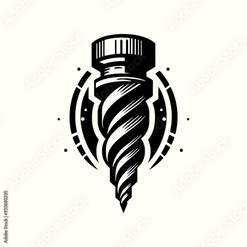 Electric Drill Bits Silhouette Vector Template