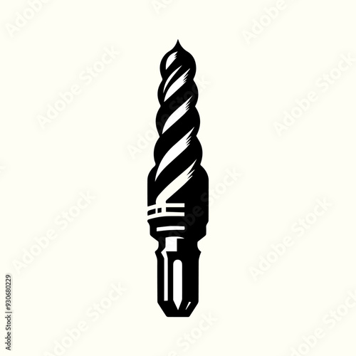Electric Drill Bits Silhouette Vector Template