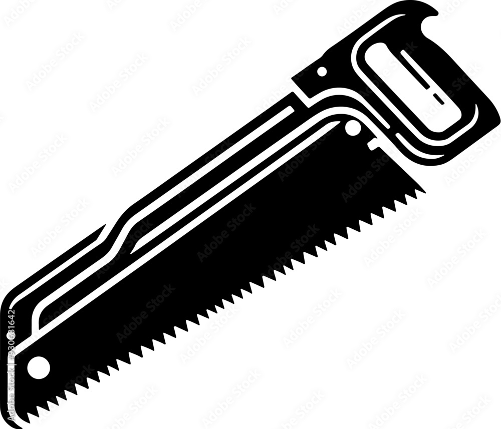 Obraz premium Hacksaw Tool Silhouette Vector Template