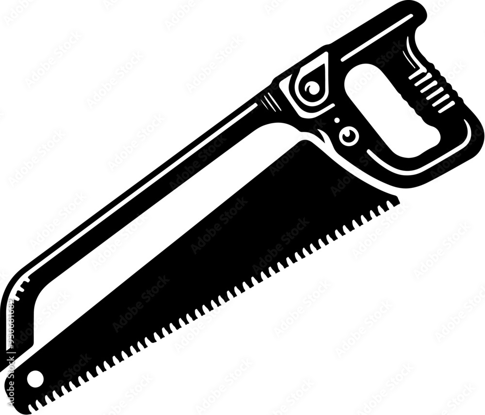 Obraz premium Hacksaw Tool Silhouette Vector Template