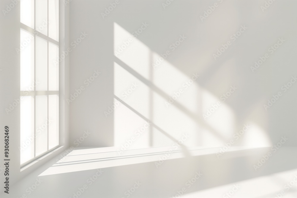 Sunlight Streaming Through a Window in a Modern White Room Sunlight Streaming Through a Window in a Modern White Room