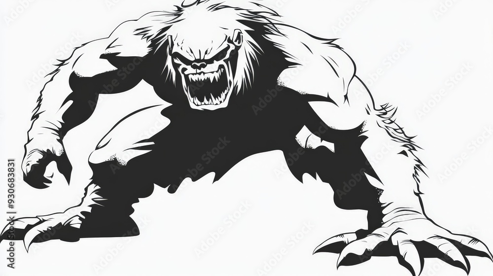 custom made wallpaper toronto digitalSavage Beast in Black and White