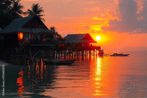 Scenic view of a sunset on the beach