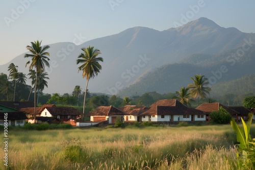 landscape view of a village in India