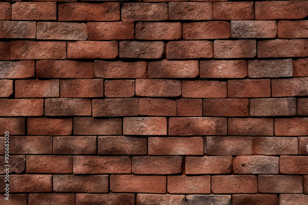 Fototapeta premium Close-up of brick texture showcasing detailed surface and color variations. Clay blocks