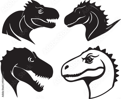 Dinosaur set of silhouette