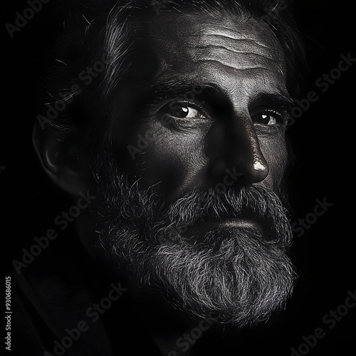 Pensive and Thoughtful Portrait of a Mature Confident Gentleman in a Modern Minimalist Corporate or Office Setting