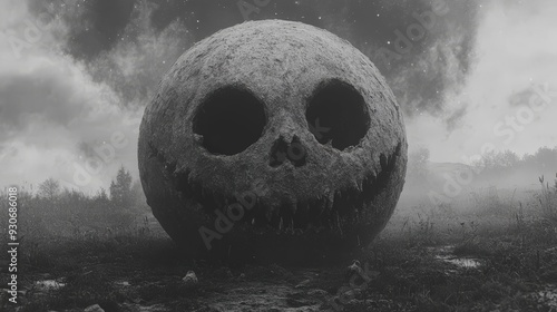 Giant Grinning Face in the Mist