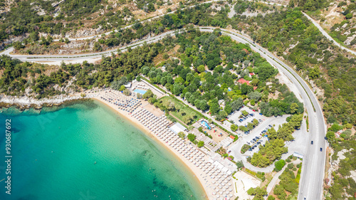 Aerial view the city of Kavala in northern Greek.