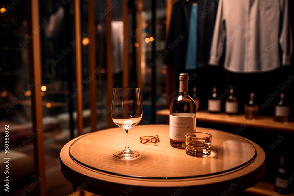 A charming wine cup placed on a tasteful and elegant tabletop. A good wine, a glass of tasty wine. A charming wine cup placed on a tasteful and elegant tabletop. A good wine, a glass of tasty wine.