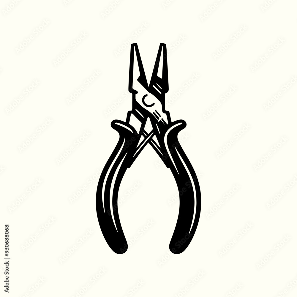 Pliers Tool Silhouette Vector Template Pliers Tool Silhouette Vector Template