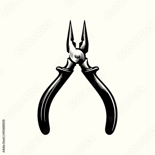 Pliers Tool Silhouette Vector Template