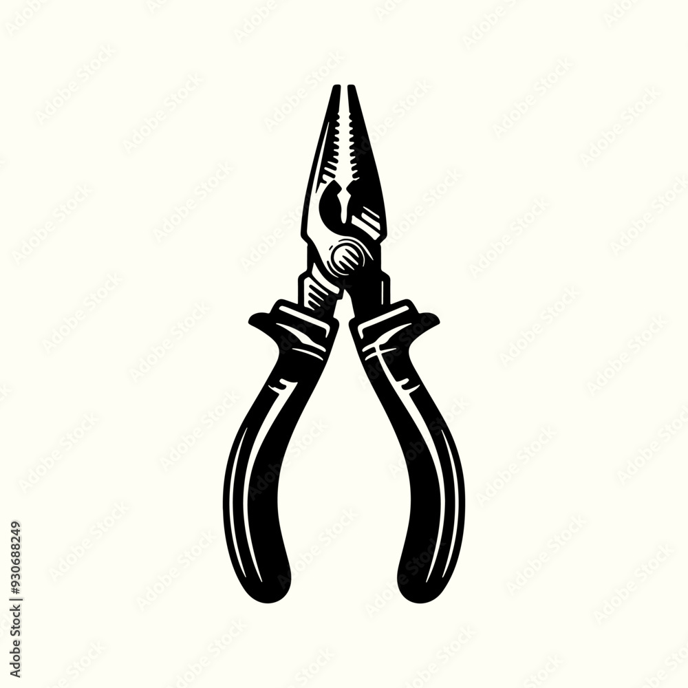 Pliers Tool Silhouette Vector Template Pliers Tool Silhouette Vector Template
