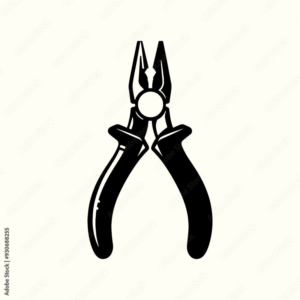 Pliers Tool Silhouette Vector Template Pliers Tool Silhouette Vector Template