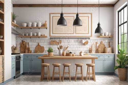 Beautiful interior of modern kitchen