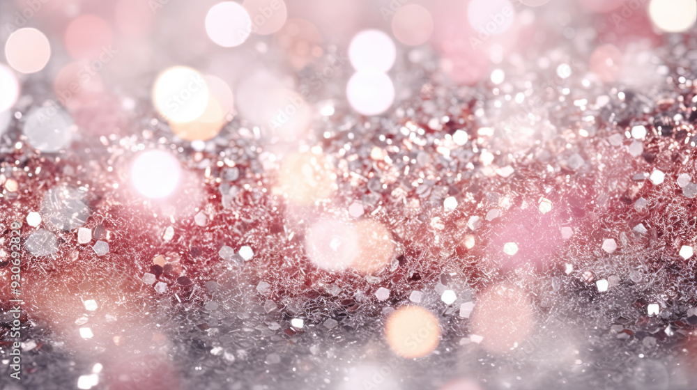 Abstract shiny background with pink glitter. Scattered confetti sparkles with light rose pastel color. Abstract shiny background with pink glitter. Scattered confetti sparkles with light rose pastel color.