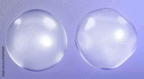 cosmetic moisturizer water molecule, Cosmetic Essence, Liquid bubble, Molecule inside Liquid Bubble on water background, 3d rendering