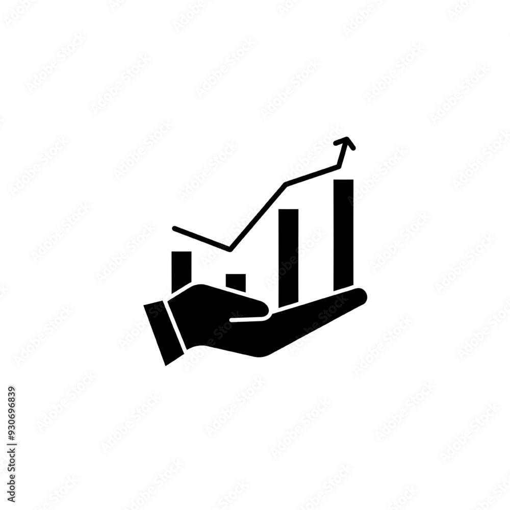 market forecast line sign, growth icon vector market forecast line sign, growth icon vector