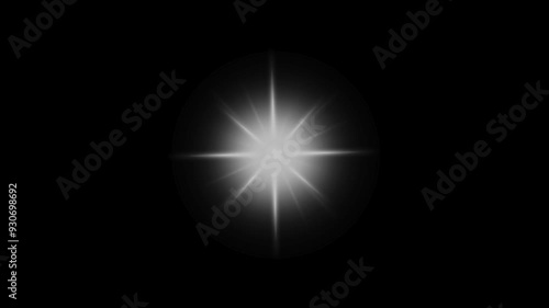 Wallpaper Mural Starlight, flare light effect animation isolated on black background. twinkling star, Stars shine overlay, blinking light with alpha channel. Glow star burst with sparkles flickering center
 Torontodigital.ca