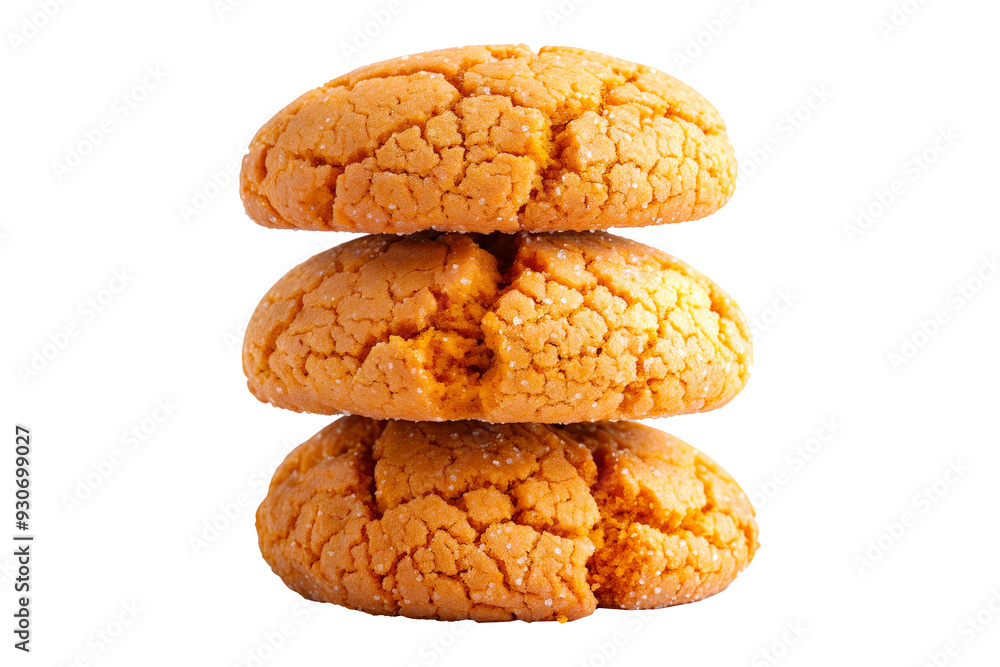 Cracked Pumpkin butter cookies isolated on white transparent background. Cracked Pumpkin butter cookies isolated on white transparent background.
