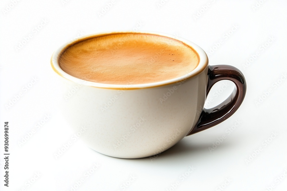 Obraz premium Cup of aromatic coffee isolated on white .