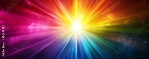 Radiant burst of colorful light, abstract