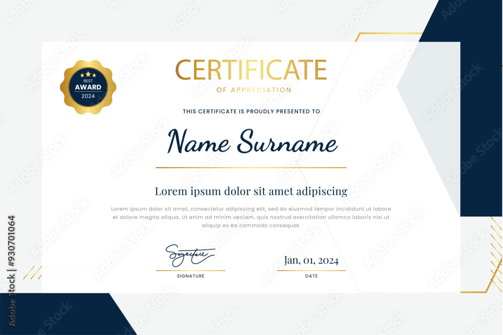 Obraz premium Elegant Certificate Template Design