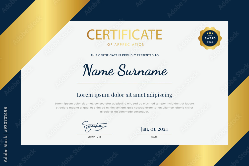 Obraz premium Elegant Certificate Template Design