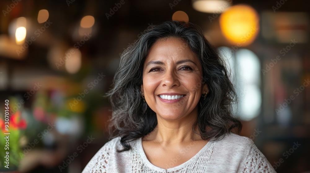 Smiling portrait of a mature female hispanic small business owner Smiling portrait of a mature female hispanic small business owner