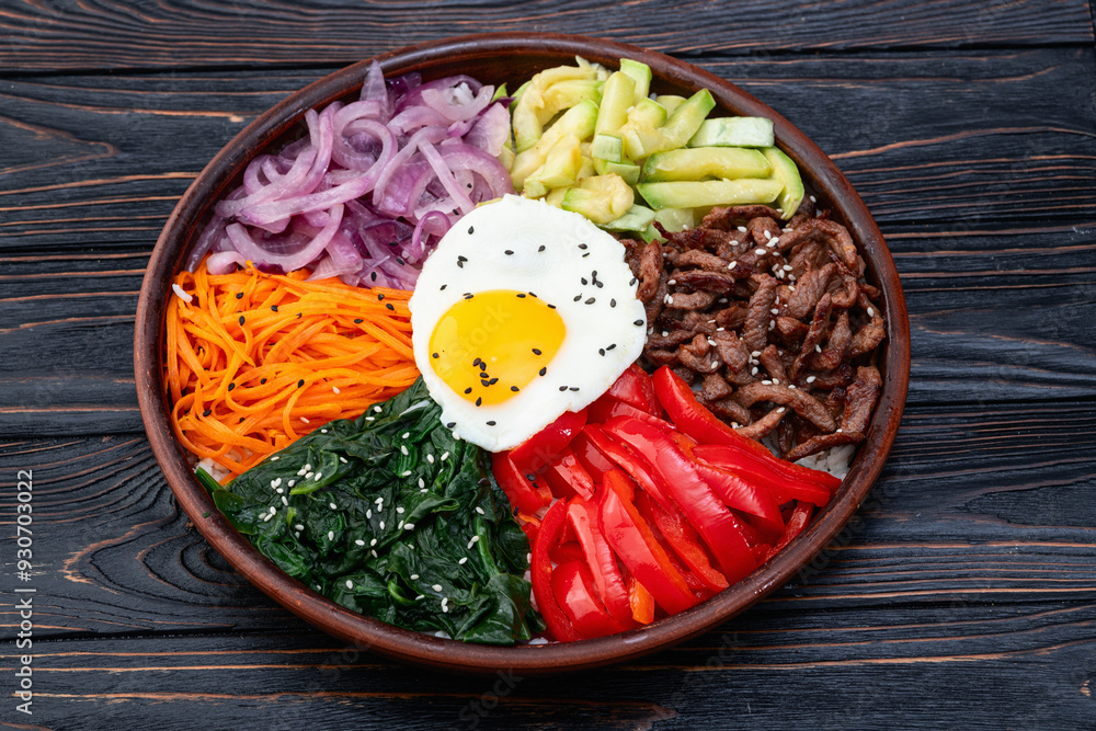Bibimbap traditional korean food . Asian cooking photography Bibimbap traditional korean food . Asian cooking photography