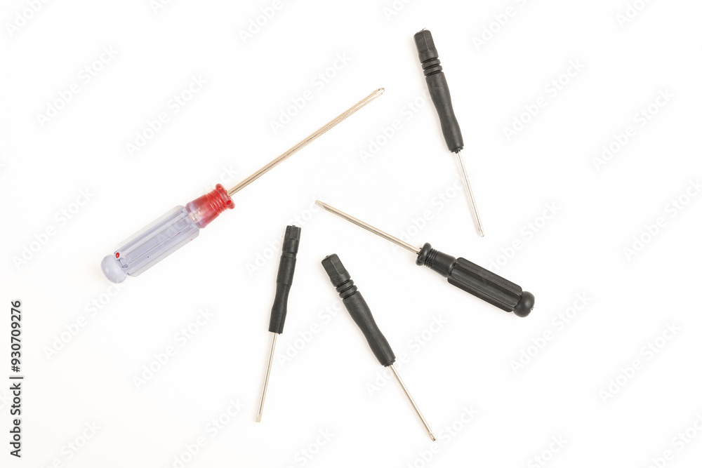 Set of screwdrivers on a white background Set of screwdrivers on a white background