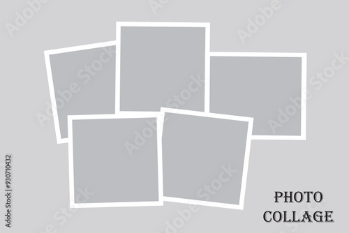 5 photo collage template. vector illustration, new collections