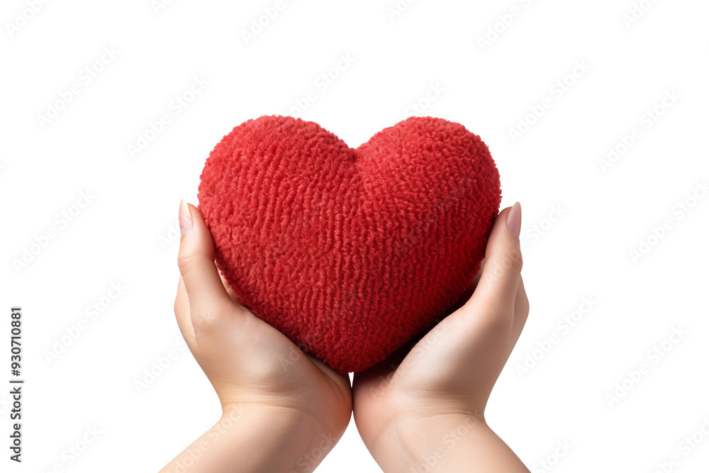 Obraz premium A red heart isolated on clear white and transparent background