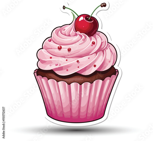 cup cake layered with cream and pistachio sprinkles cup cake with with berries, strawberries and cherries.