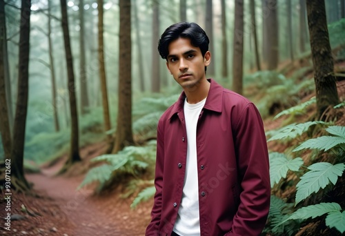 Asian Indian Young Adult Boy in Garden