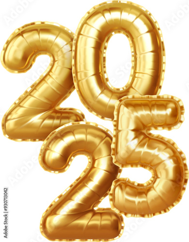 Gold Balloons 2025 New Year