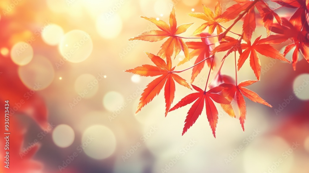 web banner design for autumn season and end year activity with red and yellow maple leaves with soft focus light and bokeh background web banner design for autumn season and end year activity with red and yellow maple leaves with soft focus light and bokeh background