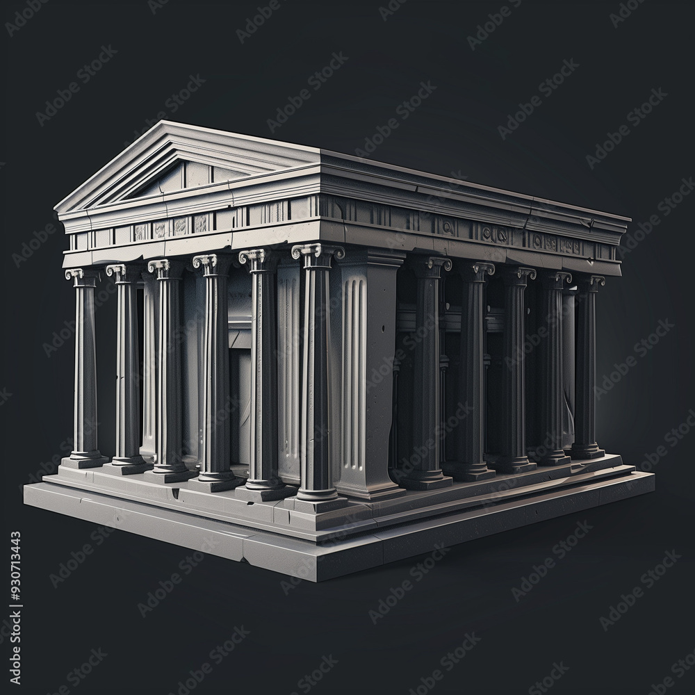 Obraz premium Classical Greek Temple with Corinthian Columns 