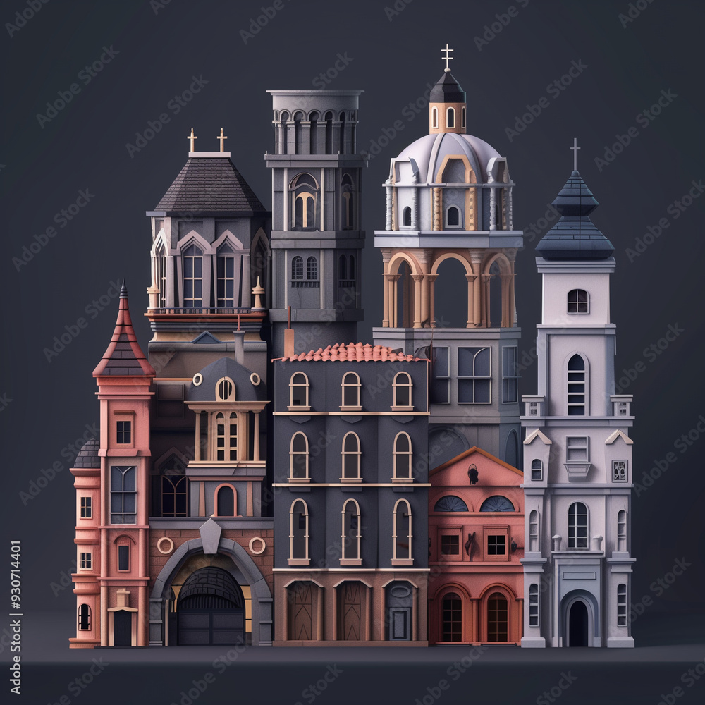 Composite Illustration of Various Architectural Styles in One Building
Composite Illustration of Various Architectural Styles in One Building