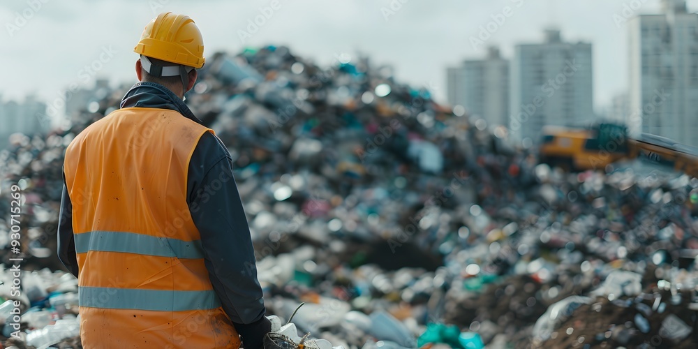 Worker In Waste Recycling Plant. Worker In Waste Recycling Plant.