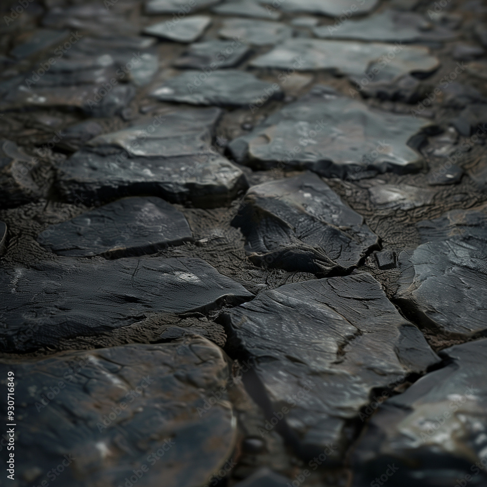 Dark Rough Stones with Cracked Surface in Natural Setting
Dark Rough Stones with Cracked Surface in Natural Setting