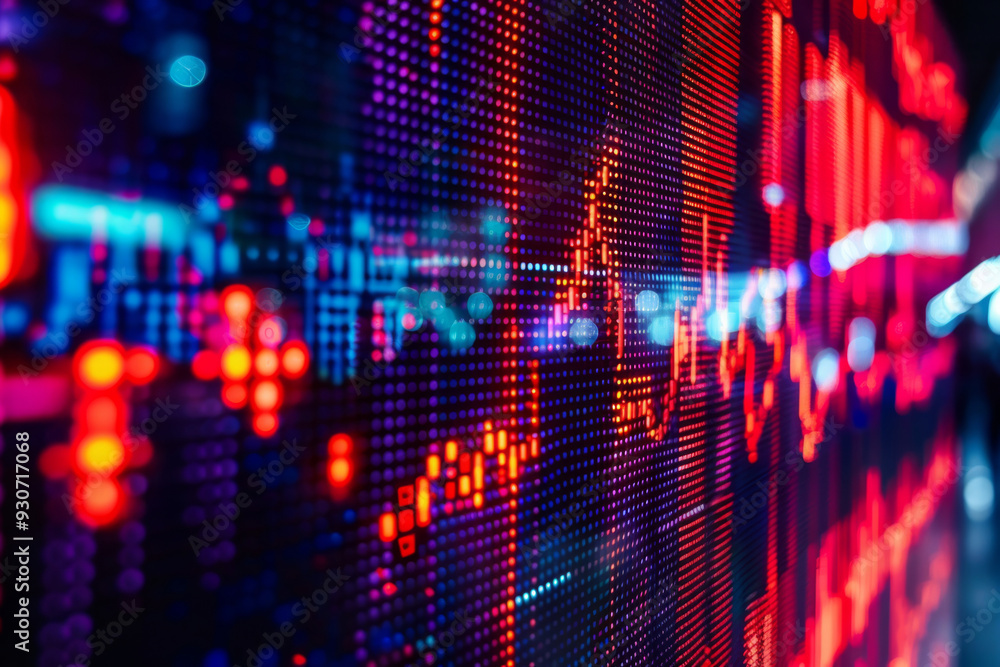 custom made wallpaper toronto digitalColorful stock market data is displayed on a monitor