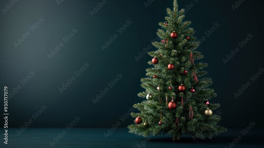 Christmas tree fir with baubles Christmas tree fir with baubles