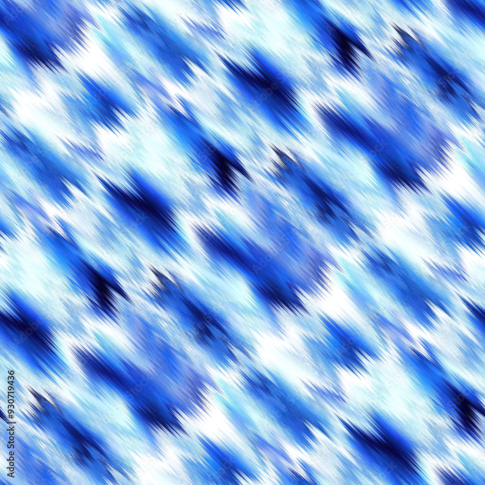 Summer blue white blotched diagonal stripes seamless pattern for trendy beachwear fashion print. Dip dye effect for boho coastal living cover repeat. Summer blue white blotched diagonal stripes seamless pattern for trendy beachwear fashion print. Dip dye effect for boho coastal living cover repeat.