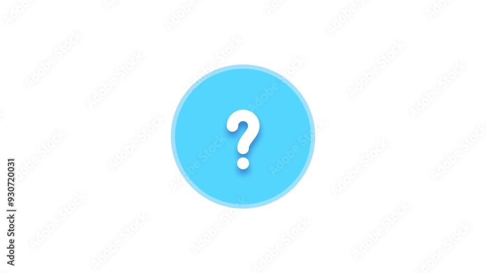 question mark icon animation. help icon motion. blue information buttons animation transparent alpha channel question mark icon animation. help icon motion. blue information buttons animation transparent alpha channel