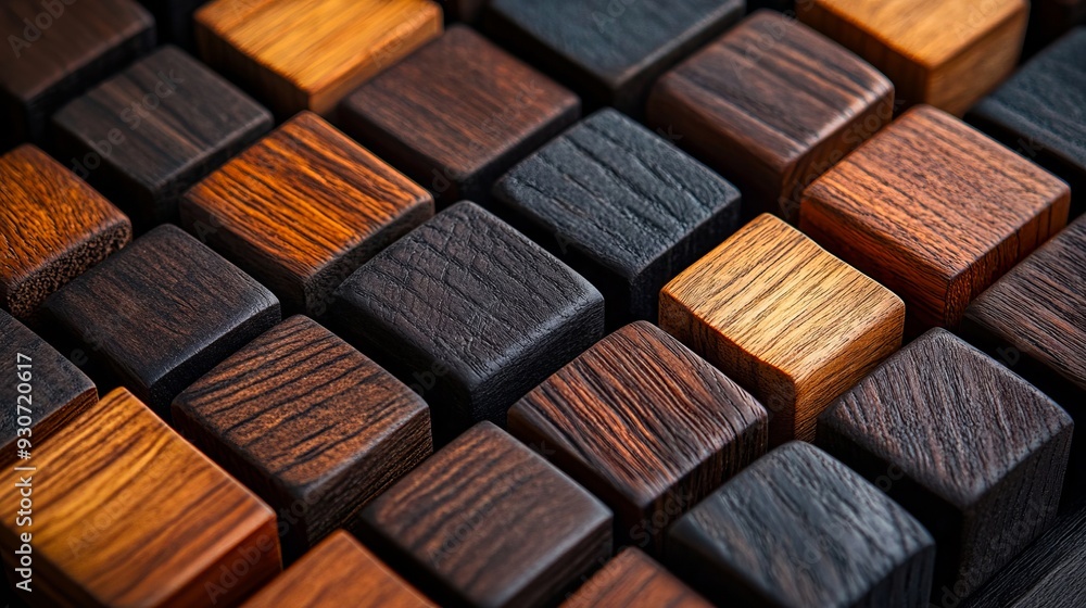 A close up of a wooden surface with many different colored wood blocks A close up of a wooden surface with many different colored wood blocks